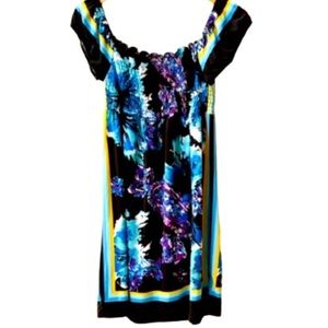 Snap Black & Blue Stretchy Dress, Size Small